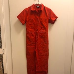 EUC Ilana Kohn S/S Tia Coverall in Pepper Red Sz 0